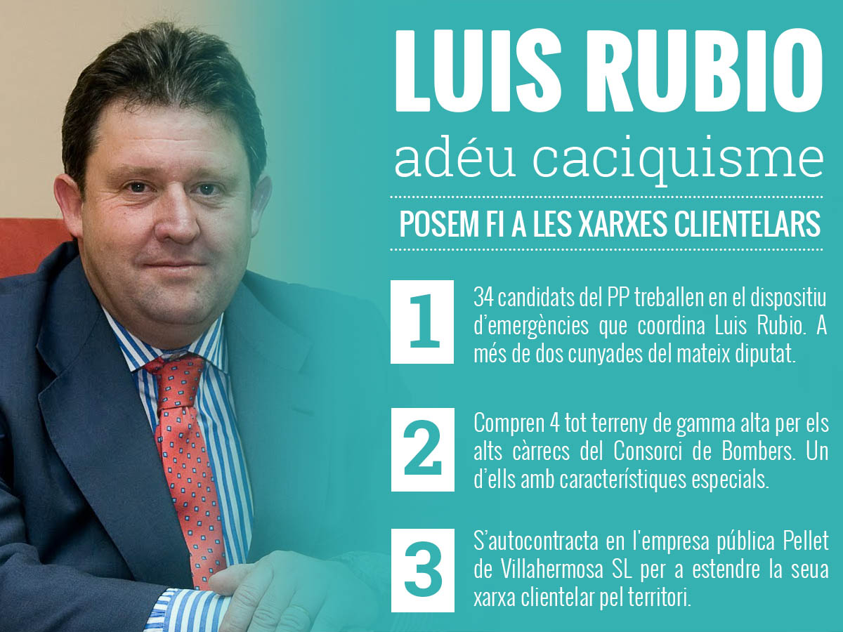 El Diputat Del PP Luis Rubio Ha Convertit El Consorci De Bombers En La Seua Teranyina Clientelar